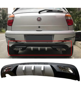 Fiat Palio Difüzör Difizör Gri + Kare Egzoz Görünüm C Tip