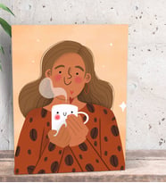 BK Gift Coffe Tasarımlı Dekoratif Mini Kanvas Tablo 15x20cm-12