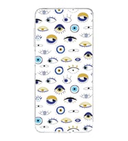 PrintiFy İnfinix Note 30 ile Uyumlu Nazar Boncuğu 2 Baskılı Kamera Korumalı Şeffaf Silikon Kılıf