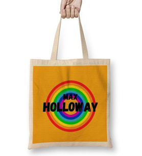 Max Holloway- Vintage Retro Rainbow Style Warriors Design Wrestlers-Gift Bez Çanta Uzun Saplı