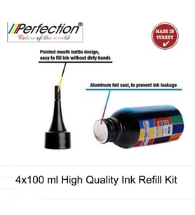 Perfection Hp 304 Siyah Ve Renkli Kartuş Uyumlu Dolum Seti 4 x 100 ML