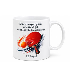 Masa Tenisi Oyuncusuna Spin Vuruş Pinpon Topu ve Raket Kupa Bardak Hediye