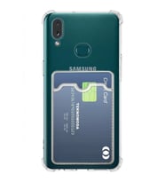 Teknomoda Samsung Galaxy A10S Kılıf Kartlıklı Anti Şok Korumalı Şeffaf Silikon Şeffaf Açık