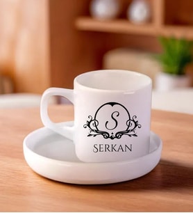 Kişiye Özel Türk Kahvesi Fincan Seti - Kişiselleştirilebilir