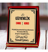 Güvenlik Baskılı Plaket (1. Tasarım)  Kişiye Özel (Kırmızı)