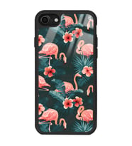 iPhone 8 Flamingo Leaf Tasarımlı Glossy Telefon Kılıfı