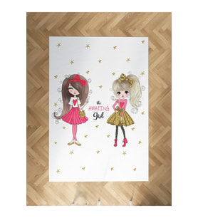 MEKTA HOME BEBEK VE ÇOCUK ODASI The Amazing Girl Desenli Halı