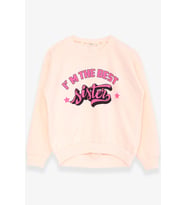 Breeze Kız Çocuk Sweatshirt Yazı Baskılı 9-14 Yaş, Krem