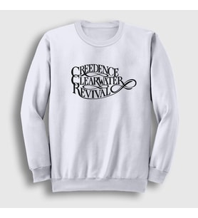 Presmono Unisex Beyaz Logo Creedence Clearwater Revival Sweatshirt 490647tt (Beyaz)