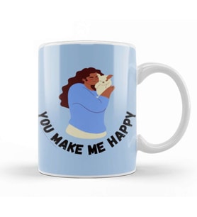 You Make Me Happy Dog Lover Gifts Kupa Bardak Porselen