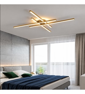 Eskitme Gold Led Tavan Lambası 3000K Sarı Işık Modern Avize
