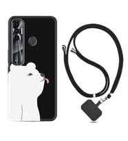 Tecno Spark 6 6 Go 8C 8 Pro 7 7 Pro Kılıf Boyun Askılı Silikon Panda Sevimli 1738