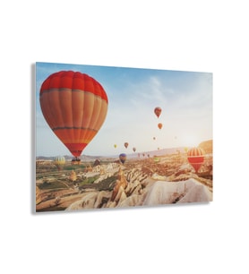 LEYLASER Kapadokya Balonlar Cam Tablo Duvar Dekoru (Karışık)