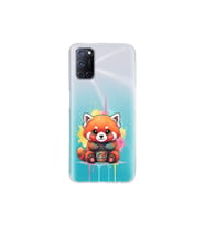 Oppo A52 ile Uyumlu Splash Tilki Tasarımlı Şeffaf Silikon Kılıf