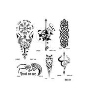 Tribal ve Pusula 6 Adet Stencil Dövme Kalıbı Spreysiz Sadece Şablon
