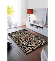 Bej Leopar Kaymaz Tabanlı Makinede Yıkanabilir Halı AR404 - 100 x 160 cm