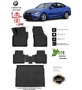 Bmw 3 Serisi F30 2012 Araca Özel 3D Paspas Ve 3D Bagaj Havuzu