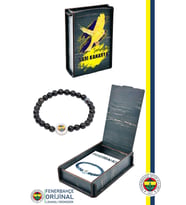 Fenerbahçe Orijinal Lisanslı Fb Akik (6mm) Doğaltaş Bileklik Kanarya Baskılı Hediyelik Ah (Siyah)