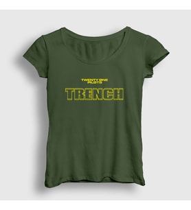 Presmono Kadın Haki Trench Twenty One Pilots T-Shirt 120362tt (Haki)