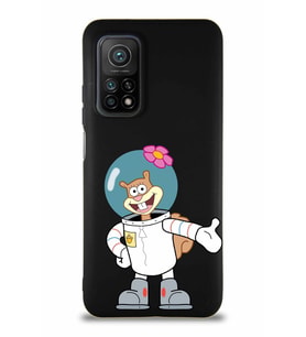 Xiaomi Mi 10T Soft Premier Kapak Sandy Tasarımlı Silikon Kılıf - Siyah (Şeffaf)
