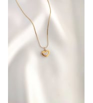 Kadın 316L Paslanmaz Çelik Gold Minimal Sade Kalp Kolye