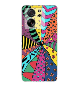 PrintiFy Xiaomi Mi 13T ile Uyumlu Retro Color 4  Kamera Korumalı Şeffaf  Kılıf
