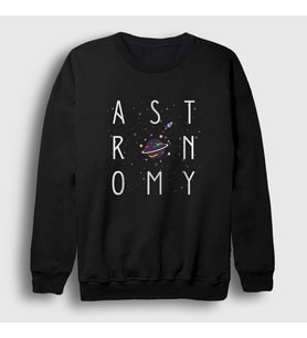 Presmono Unisex Siyah Uzay Bilim Astronomi Astronomy Sweatshirt 478061tt