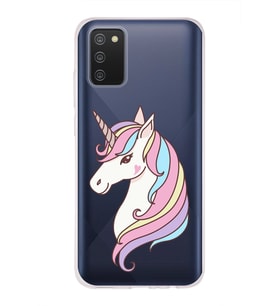 Samsung Galaxy A02s Uyumlu Kapak Unicorn Tasarımlı Şeffaf Silikon Kılıf