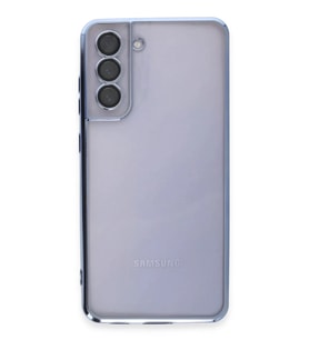 Newface Samsung Galaxy S21 FE Kılıf Razer Lensli Silikon - Açık Mavi