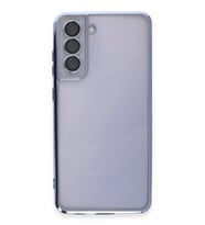 Newface Samsung Galaxy S21 FE Kılıf Razer Lensli Silikon - Açık Mavi