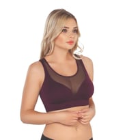 BORDO MI Emay 4028 Seamless Tül Toparlayıcı Büstiyer