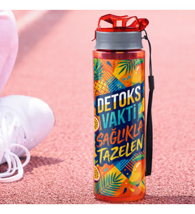 BK Gift Detoks Tasarımlı Süzgeç Hazneli Suluk 500 ml -7, BPA İçermeyen Detoks Matara
