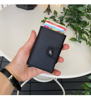 Modica Medusa - Karbon Fiber Deri Mekanizmalı Rfid  Cüzdan Bozuk Para Bölmeli  (Siyah)