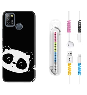 INFINIX Smart 4 5 6 Zero 8 S5 Pro Kılıf Kablo Koruma Spiral Silikon Bay Bay Panda 1784