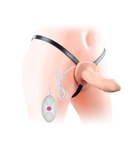 OdinsShop 10 Fonksiyonlu Titreşimli İçi Boş Protez Belden Bağlamalı 17 cm Strapon Penis