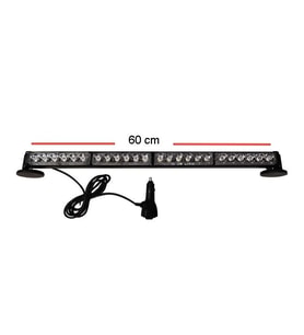 4'Lü Tepe Çakar Lamba Mıknatıslı 12-24V Kırmızı-Mavi 59 Cm / Lapa116