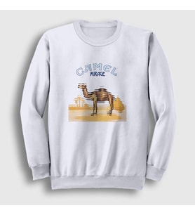 Presmono Unisex Beyaz Mirage Band Camel Sweatshirt 352431tt