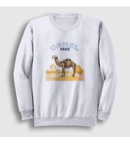 Presmono Unisex Beyaz Mirage Band Camel Sweatshirt 352431tt