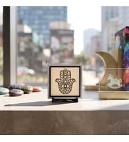 Estetik Hamsa Figürlü Dekoratif Parça, Ofis ve Çalışma Alanları İçin Özel Tasarım 10x10 cm