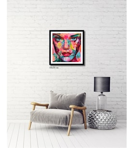 Çerçeveli Doku Efektli Tablo 50x50 cm