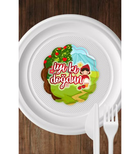 Kırmızı Başlıklı Kız Temalı Tabak Sticker 15'li * Yapışkanlı Kağıt