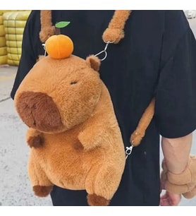 Capybara Peluş Çanta Sevimli Yumuşak Sırt Çantası 30cm