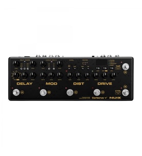 NUX CERBERUS Entegre Efekt ve Kontrol Pedalı (Üst Segment - Hibrit Multi-FX)  Analog Overdrive ve Distortion Devresi, MIDI Kontrol, 4-Kablo Metodu (4CM) Desteği  Ölçüler: 320 x 110 x 65 mm