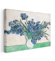 Kanvas Tablo Van Gogh Beyaz Vazoda Mavi İrisler Ressam Tablosu Ev Ofis Duvar Dekoru