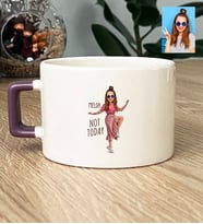 Kişiye Özel Karikatürlü Not Today Motivasyon Lüks Fincan Doğum Günü Hediyesi