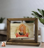 BK Gift Kişiye Özel Anneler Günü Karikatürlü Doğal Ahşap Dönen Fotoğraf Çerçevesi, Anneler Günü Hediyeleri, Ev Dekoru, Masaüstü Dekoru-6