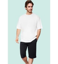 Erkek Basic Regular Normal Kesim Uzun Boy Lastikli Şort Rahat Günlük Kullanım Modern Tasarım (Siyah)