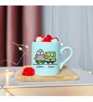 Sünger Bob & Petrick Tasarımlı Kişiye Özel Yeşil Türk Kahvesi Fincanı