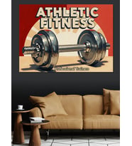 Athletic Fitness Motivasyonel Dambıl Sanatı Dekoratif Kanvas - Mdf Ahşap Tablo