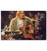 Nirvana Solisti Kurt Cobain ve Gitarı MDF Tablo